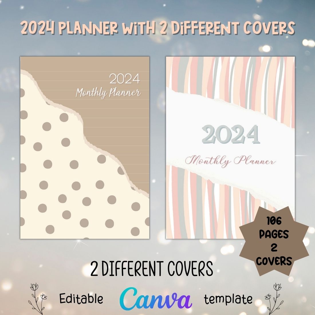 CANVA 2023 Planner Templates preview image.