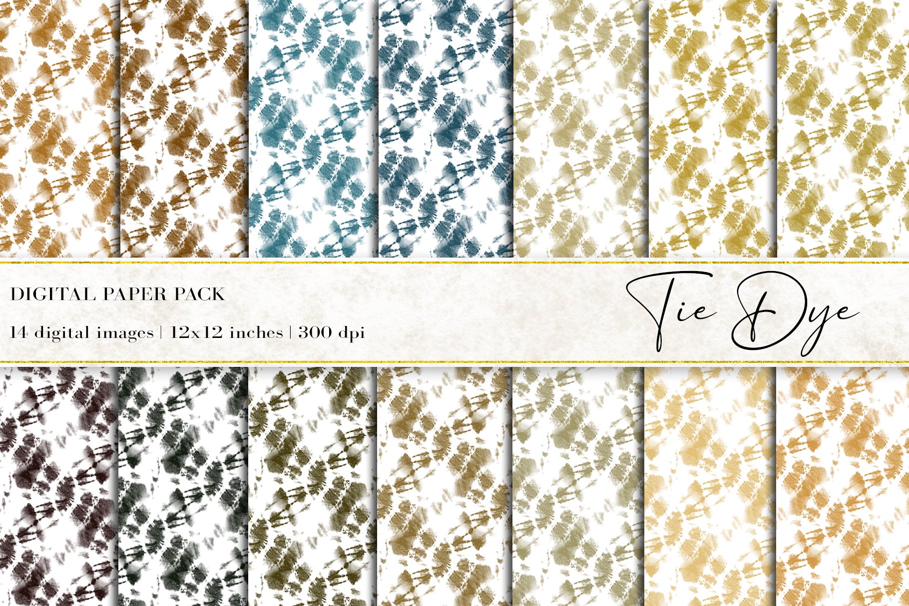 Tie Dye Digital Papers cover image.