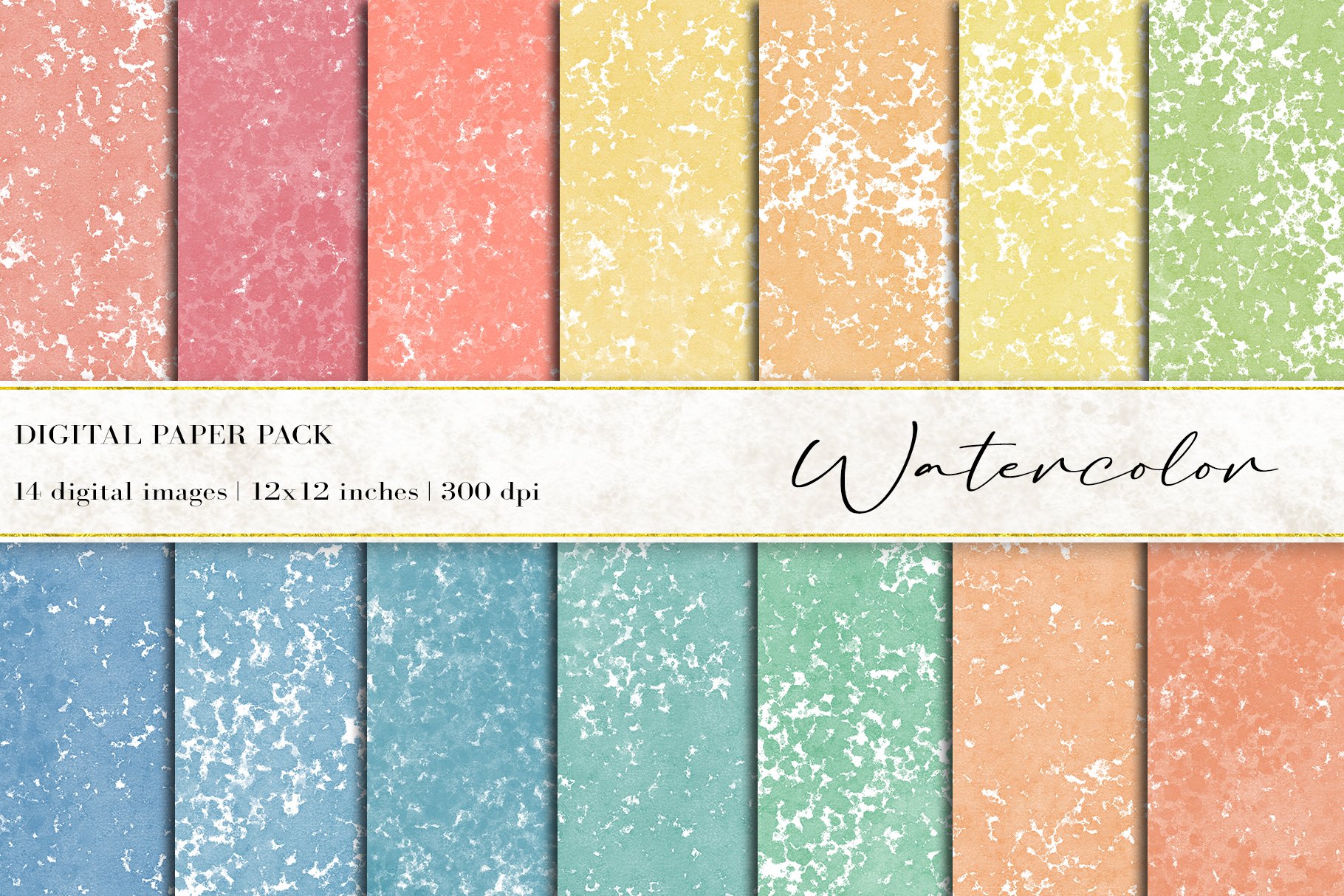 Watercolor Digital Papers cover image.