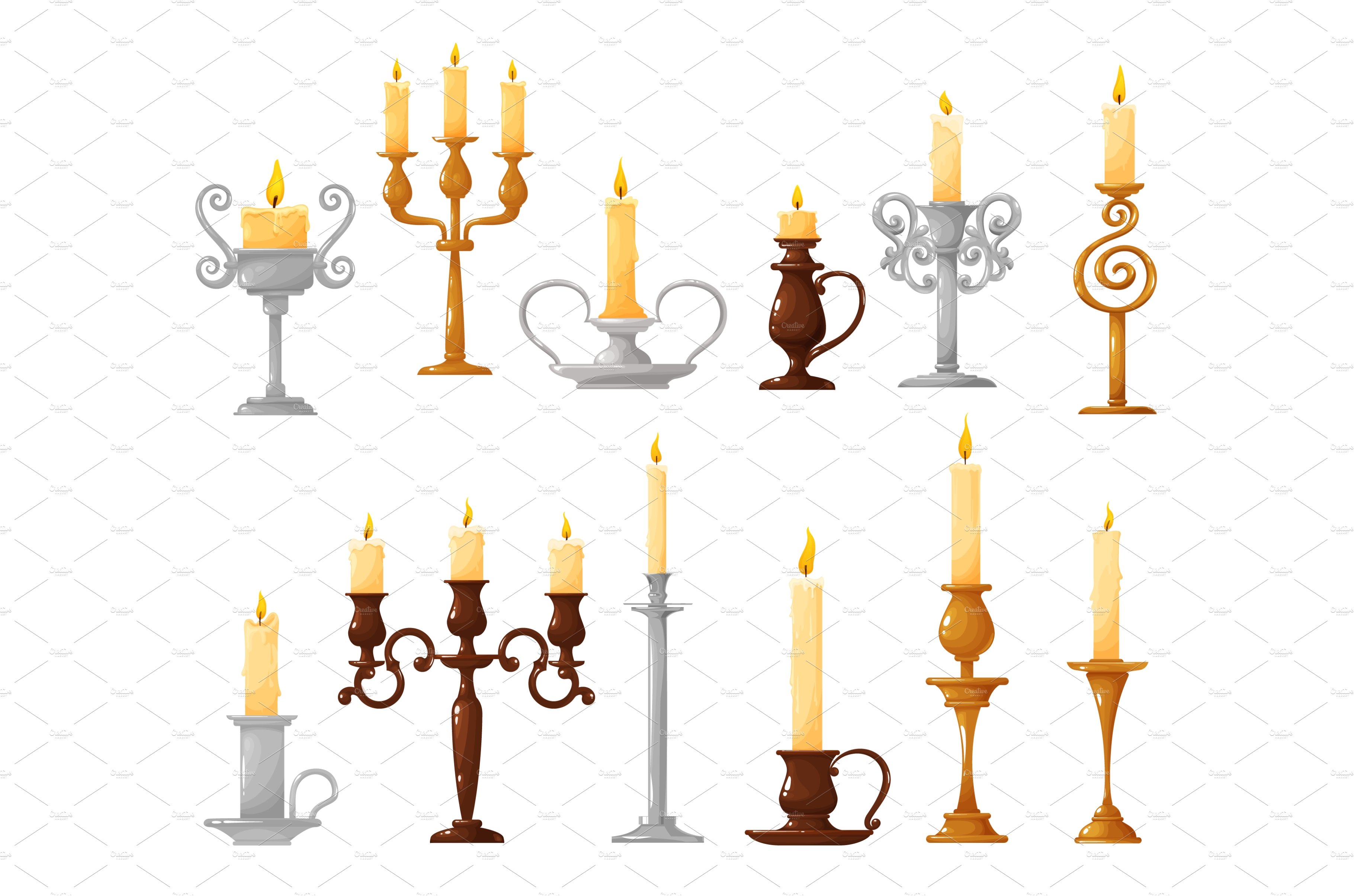 Candlestick with burning candles cover image.