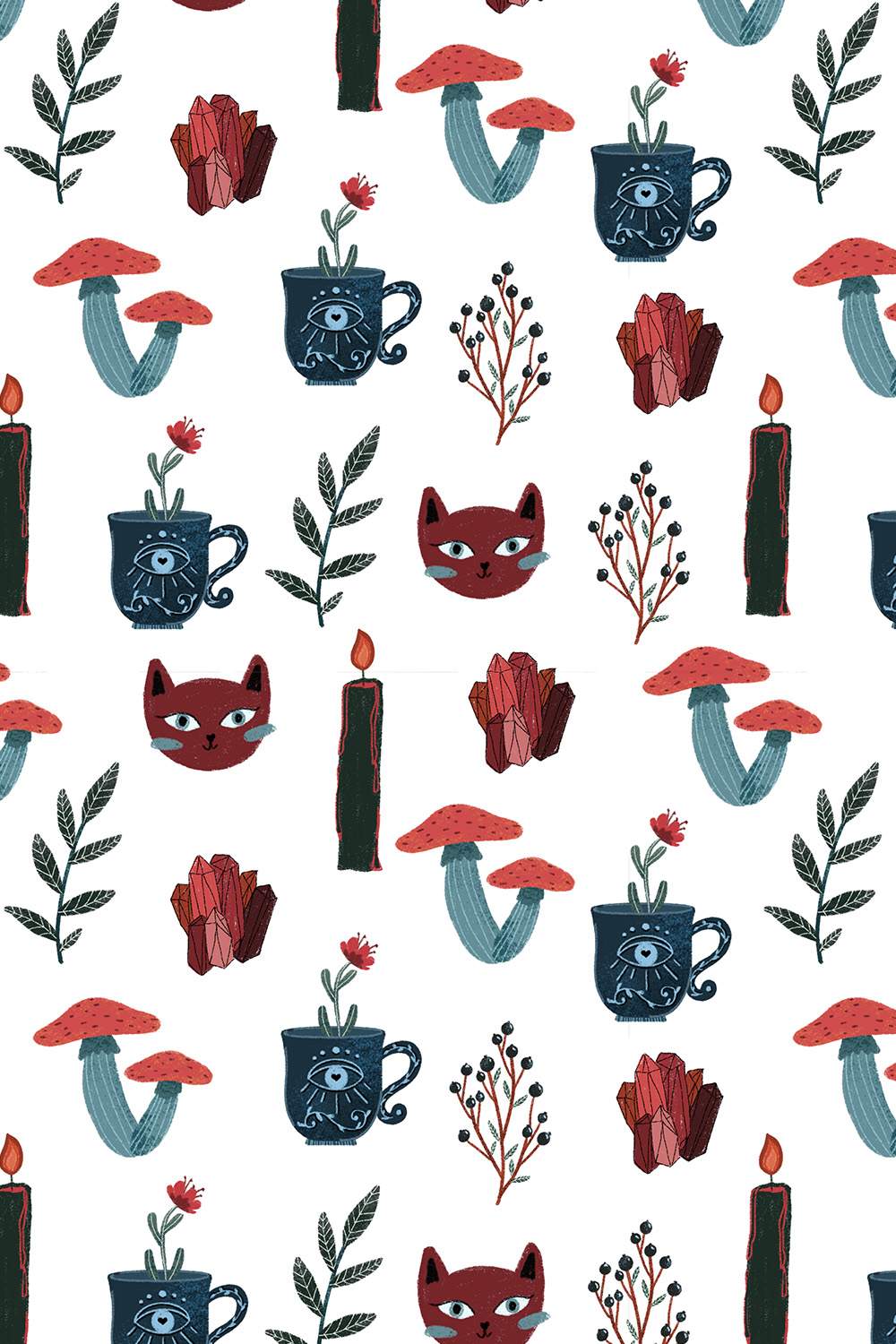 LOVE MAGIC seamless patterns pinterest preview image.