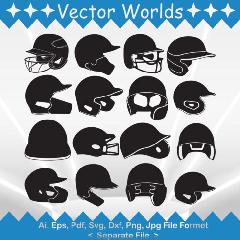 Baseball Helmet SVG Vector Design cover image.