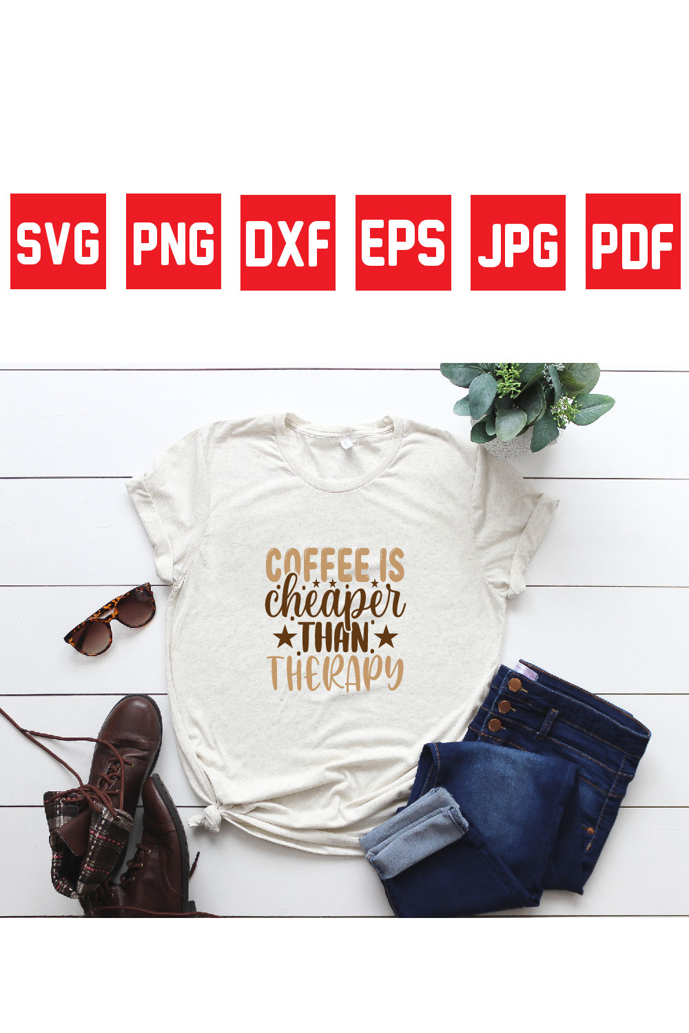 coffee is cheaper than therapy pinterest preview image.