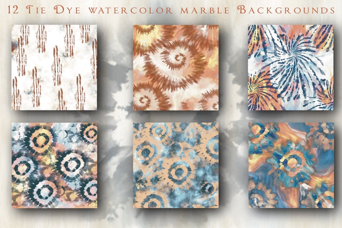 Tie Dye Watercolor Marble Background preview image.