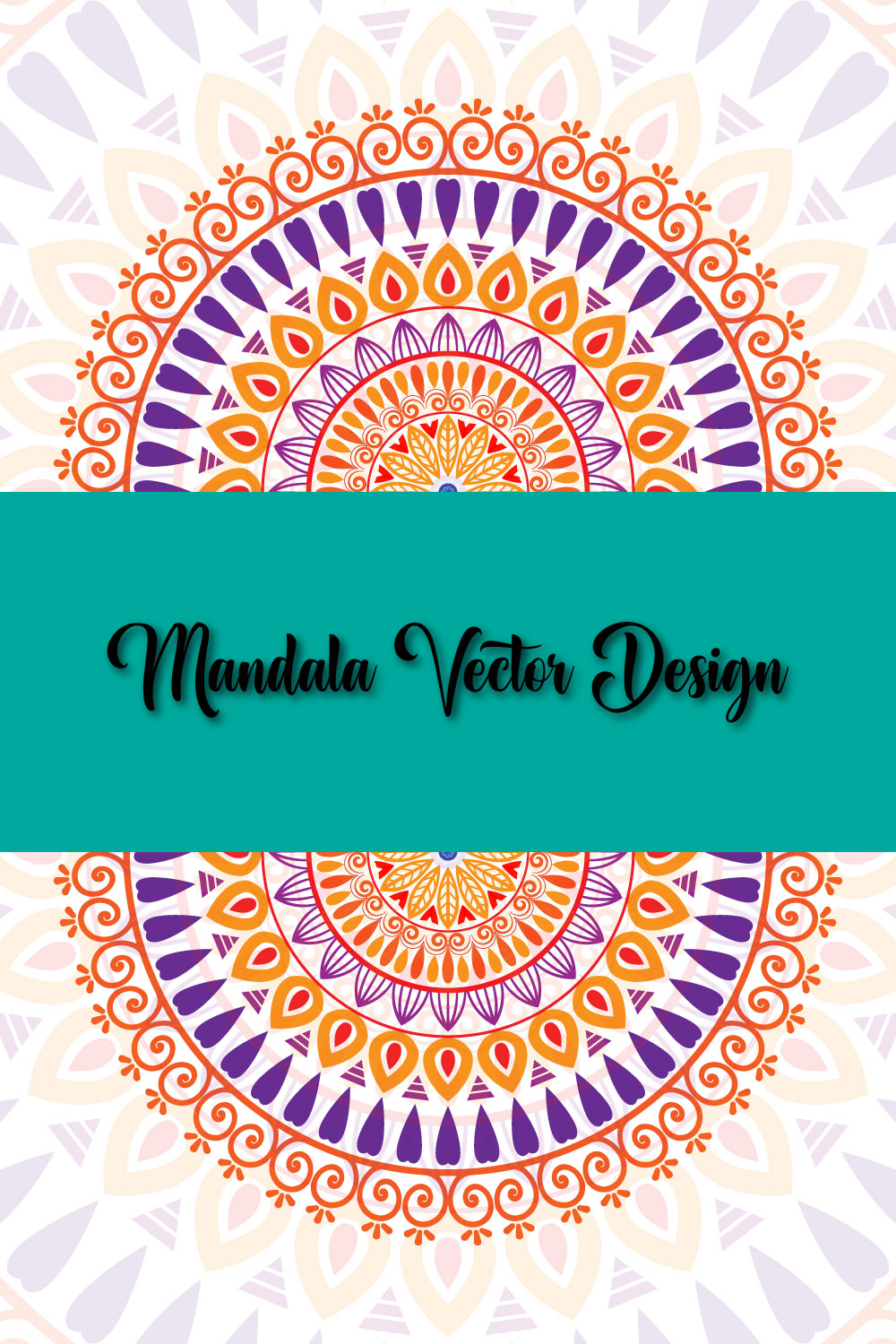 Luxury Mandala Vector Design Template pinterest preview image.