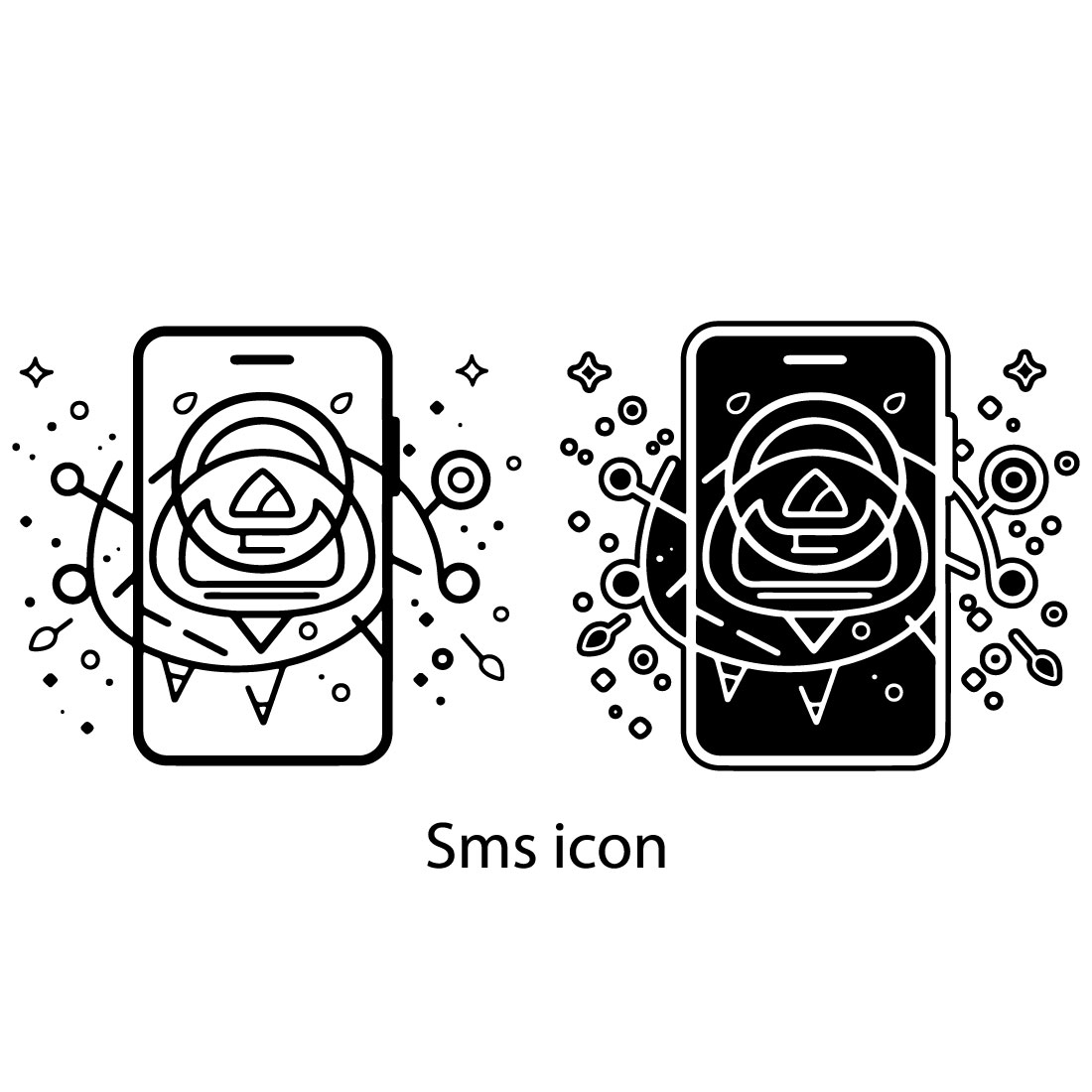 Sms Icon Outline Vector Simple Set of Message Related Vector Line Icons cover image.