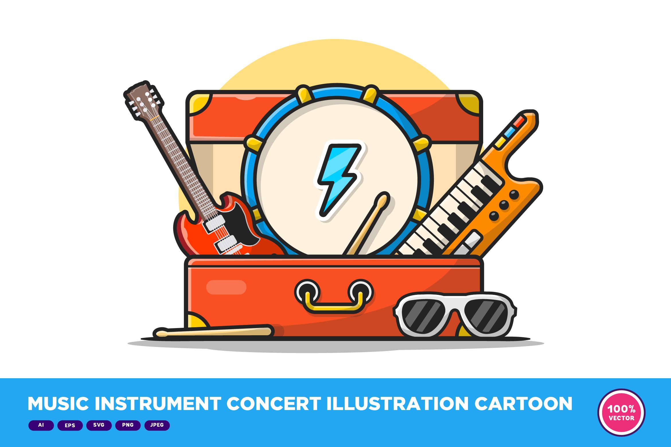 Music Instrument Concert Cartoon cover image.