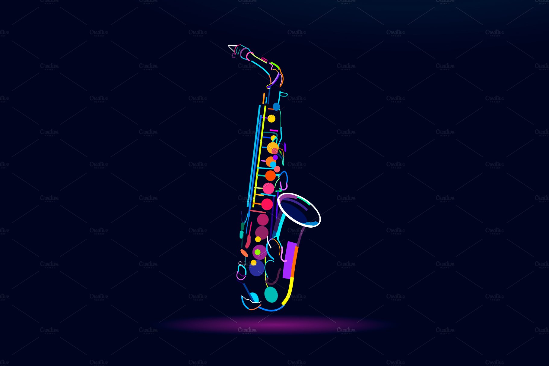 Abstract saxophone cover image.