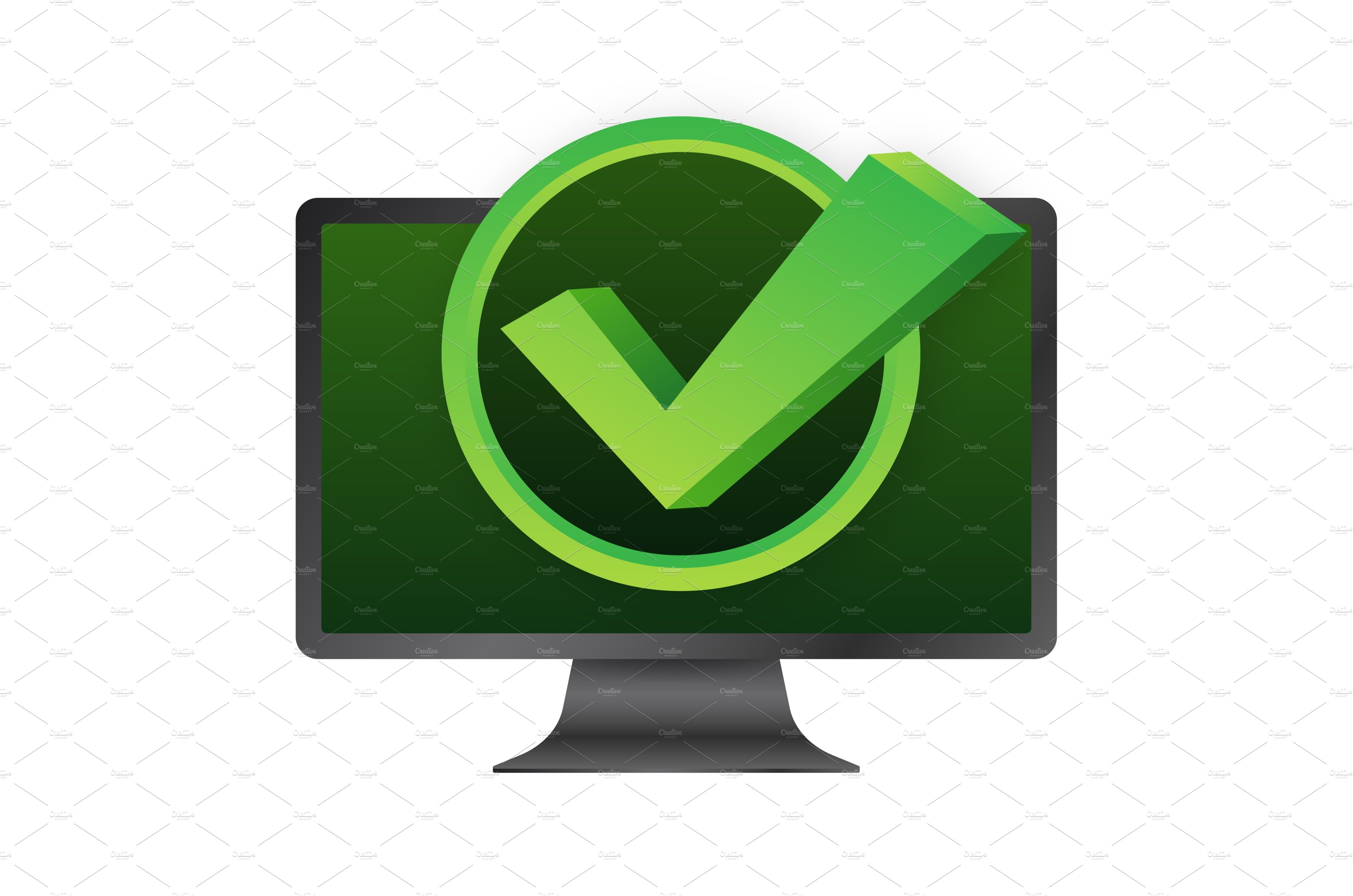 Computer with checkmark or tick cover image.