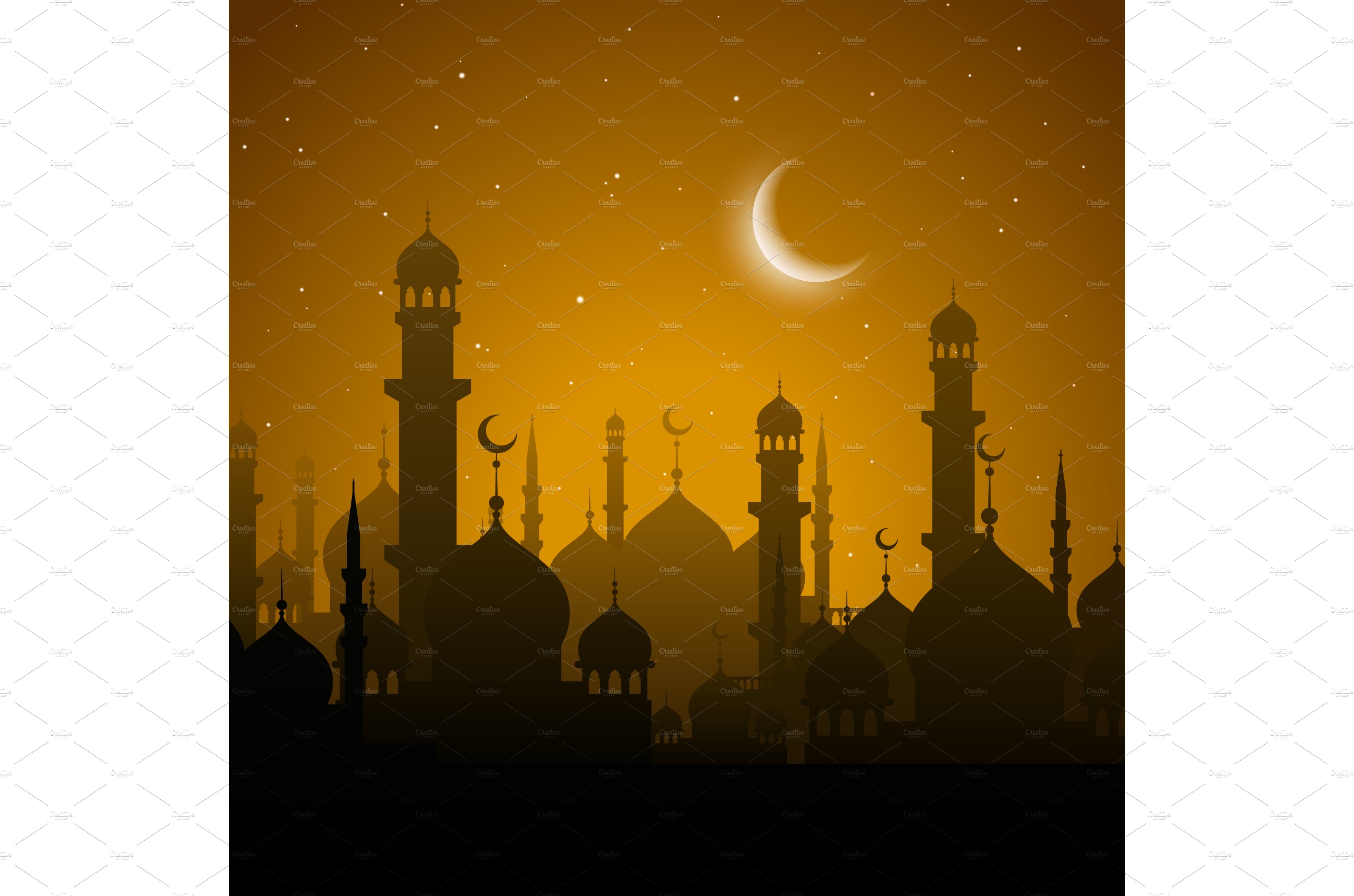 Ramadan Kareem holiday sunset cover image.