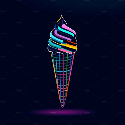 Ice cream in a waffle cone cover image.