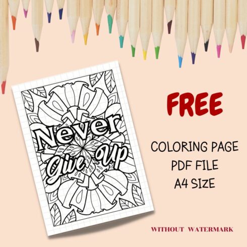 FREE MOTIVATION QUOTE COLORING PAGE cover image.