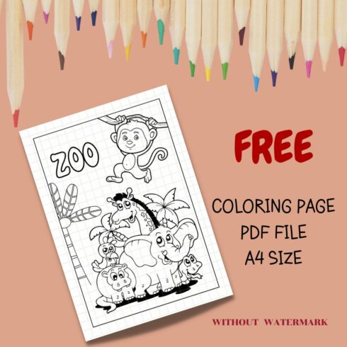 FREE ANIMAL COLORING PAGE cover image.