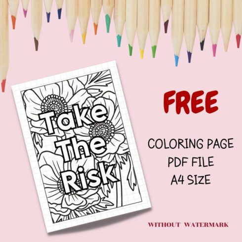 FREE MOTIVATION QUOTE COLORING PAGE cover image.