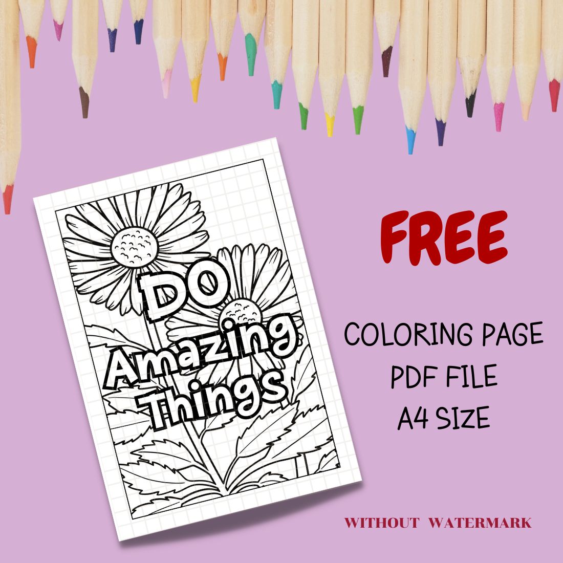 FREE MOTIVATION QUOTE COLORING PAGE cover image.