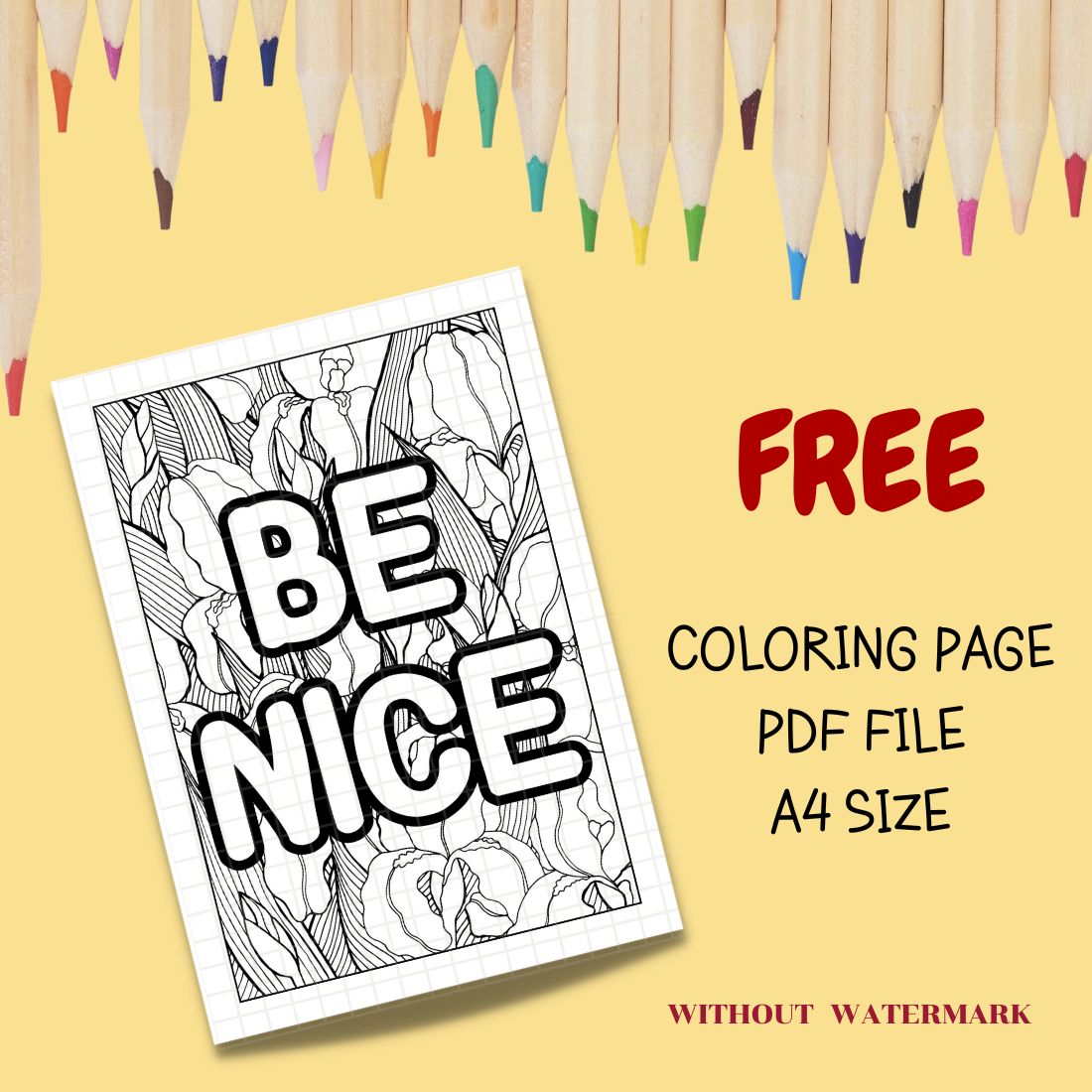 FREE MOTIVATION QUOTE COLORING PAGE cover image.