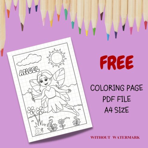 FREE ANGEL COLORING PAGE cover image.