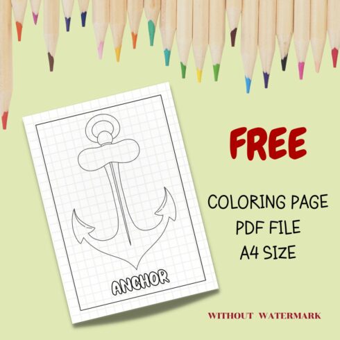 FREE ANCHOR COLORING PAGE cover image.