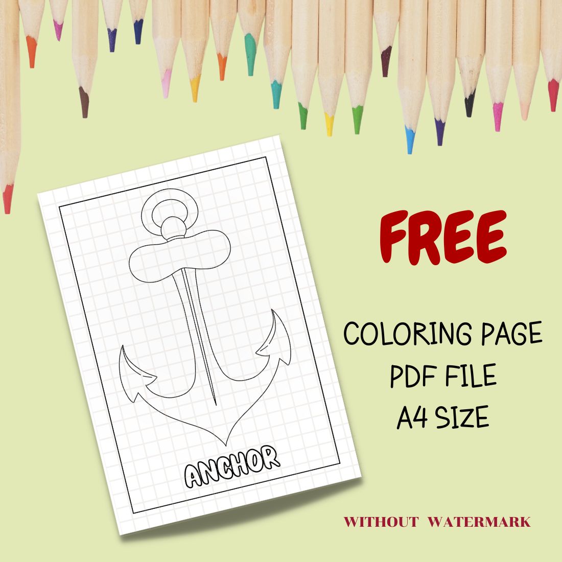 FREE ANCHOR COLORING PAGE cover image.