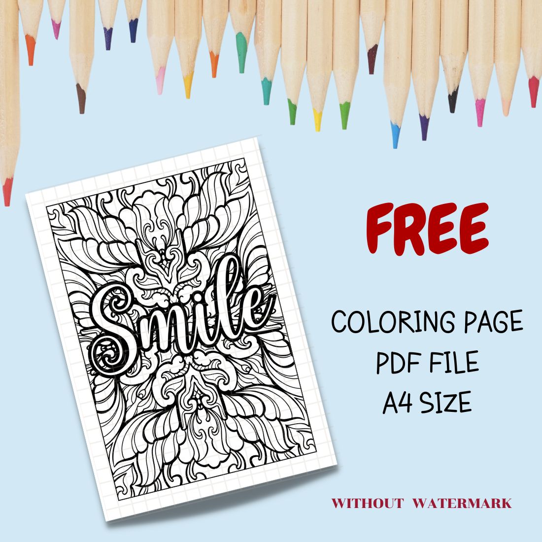 FREE MOTIVATION QUOTE COLORING PAGE cover image.