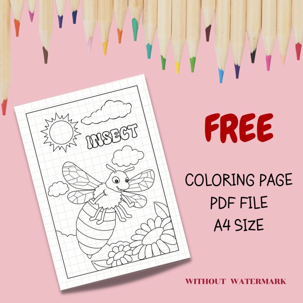 FREE INSECT COLORING PAGE - MasterBundles