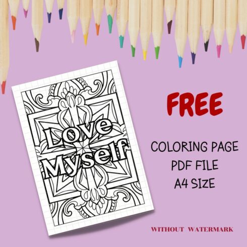 FREE MOTIVATION QUOTE COLORING PAGE cover image.