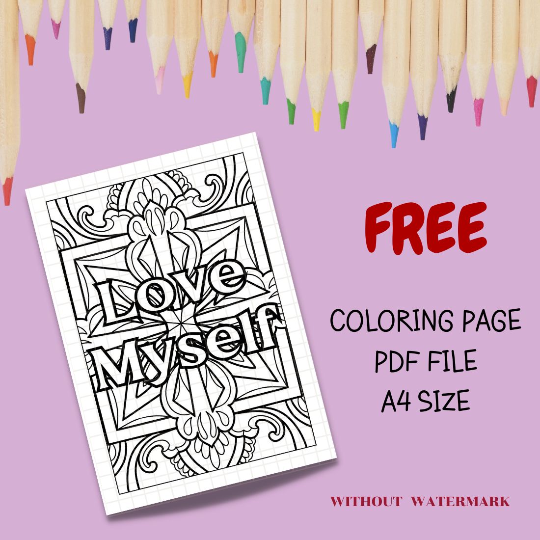 FREE MOTIVATION QUOTE COLORING PAGE cover image.