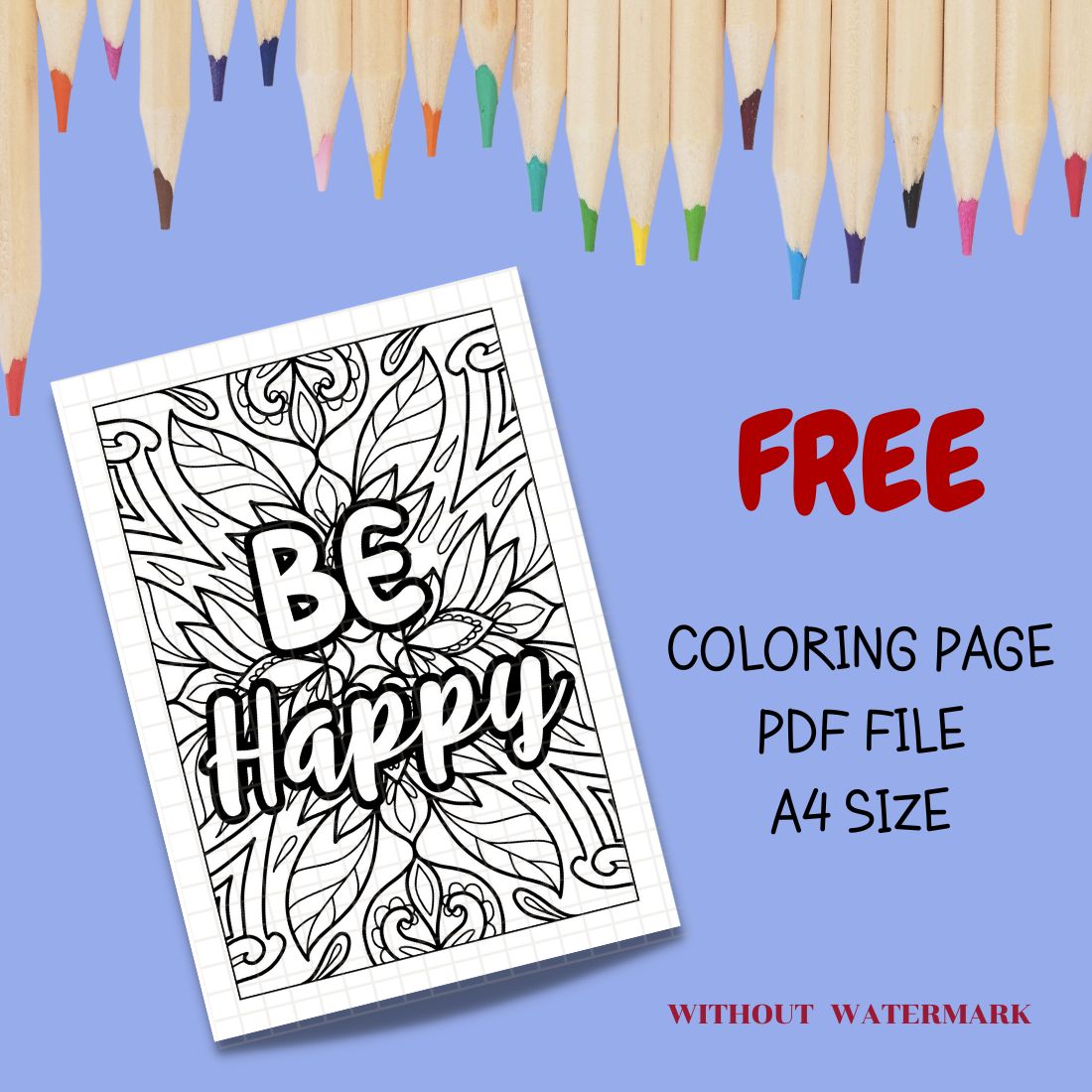 FREE MOTIVATION QUOTE COLORING PAGE cover image.