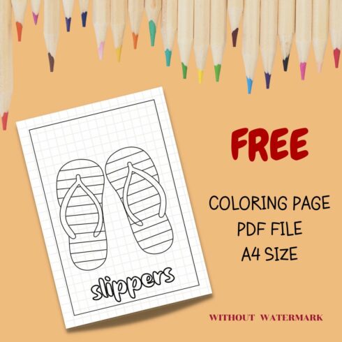 FREE SLIPPERS COLORING PAGE cover image.