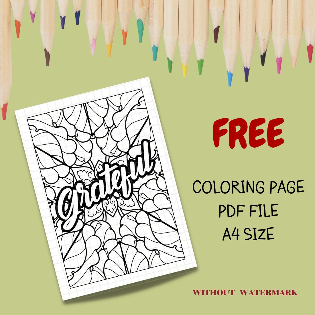 FREE MOTIVATION QUOTE COLORING PAGE cover image.