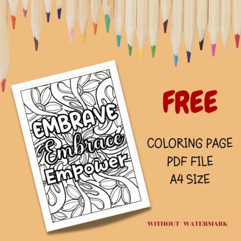 FREE MOTIVATION QUOTE COLORING PAGE cover image.