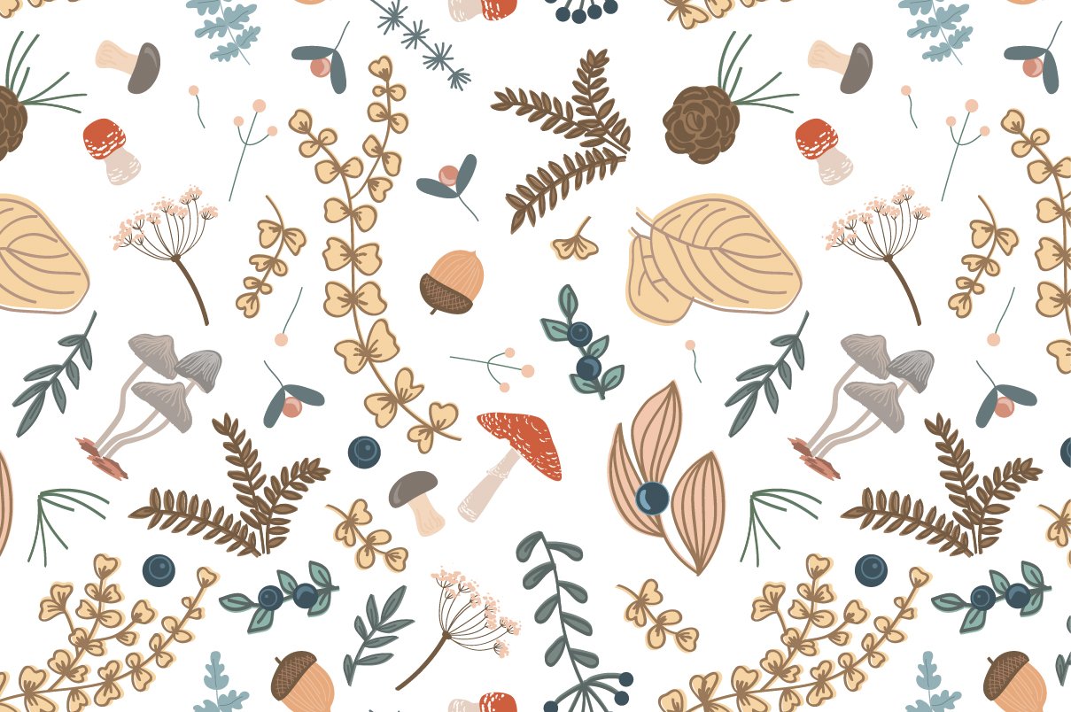 Autumn floral seamless pattern cover image.