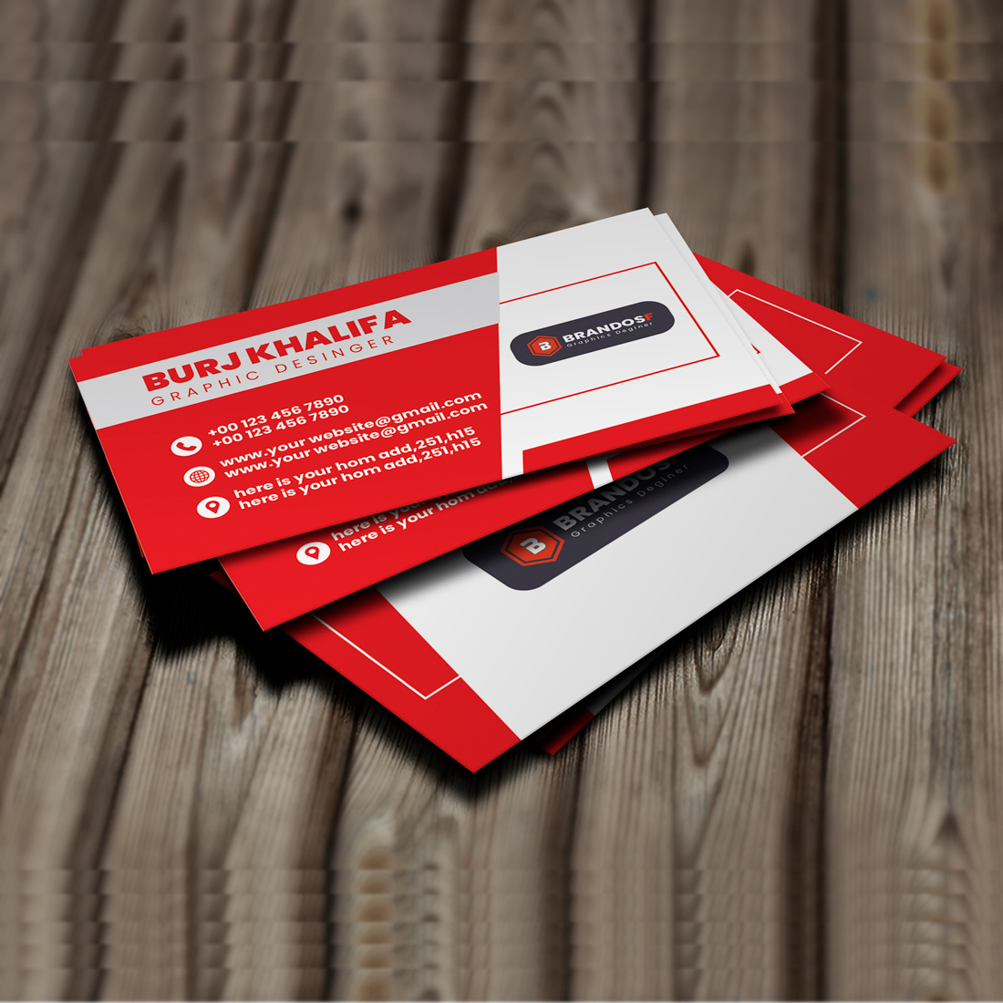 Double Sided Corporate Business Card design preview image.