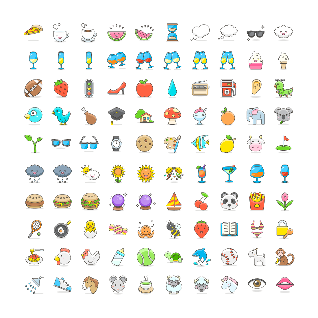 100 Cute Emoji Collection cover image.