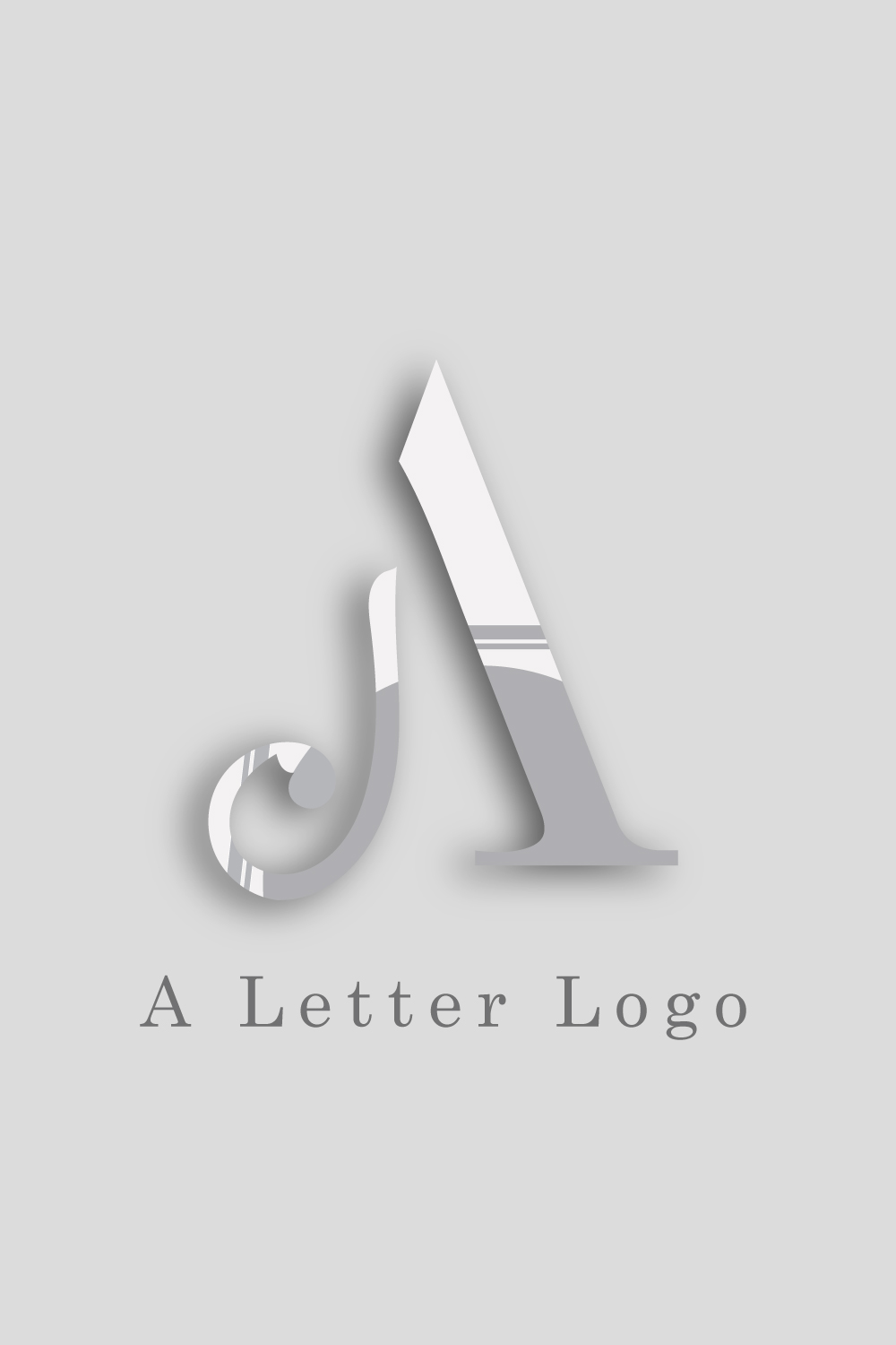 A Letter Logo for your business and company identity pinterest preview image.