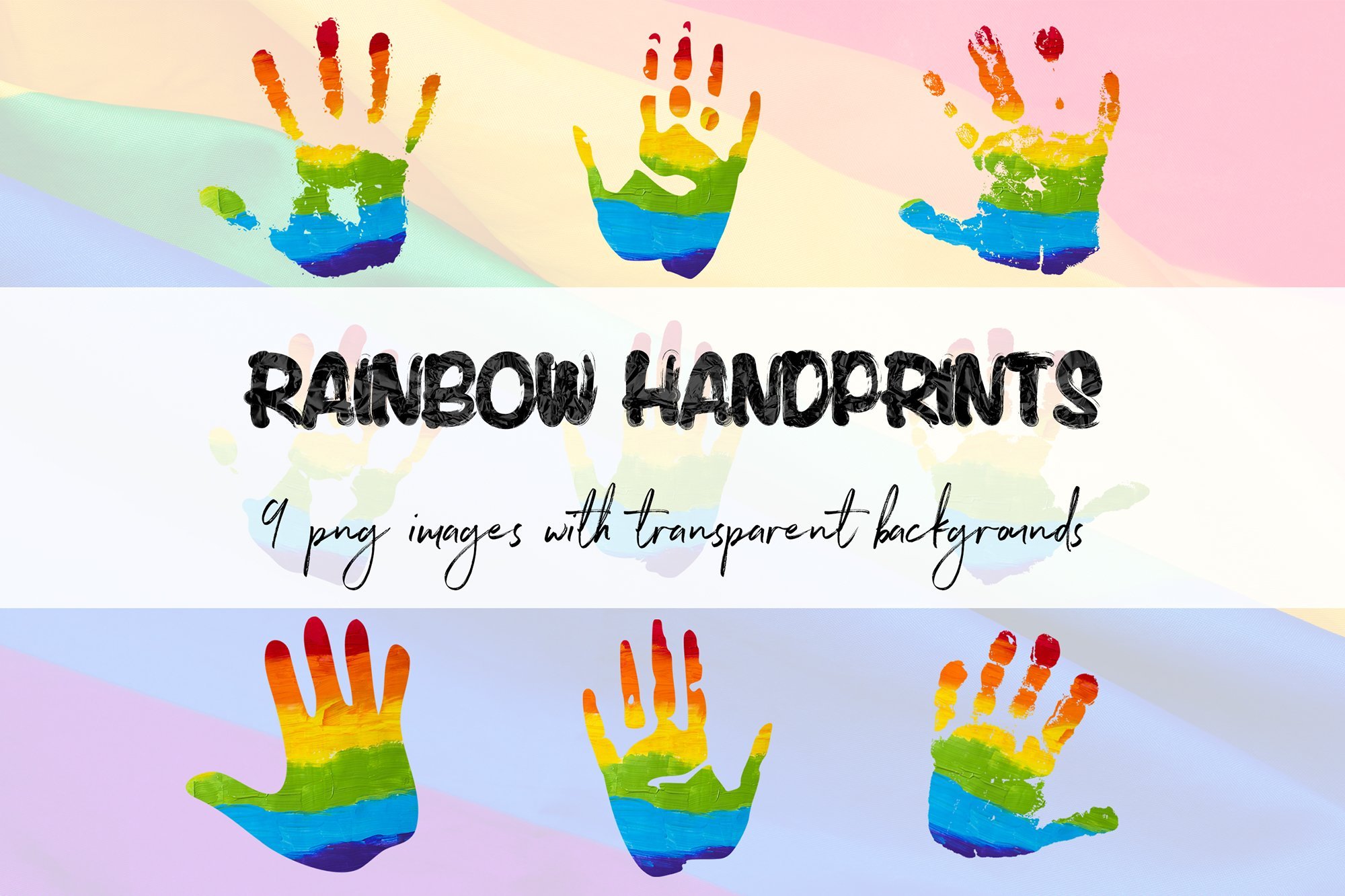 Rainbow Handprint Clipart cover image.