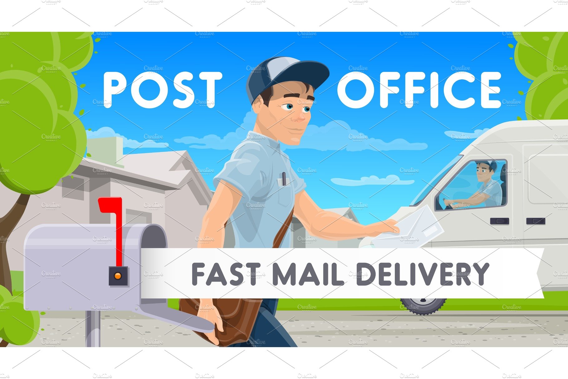 Fast mail delivery, postman cover image.