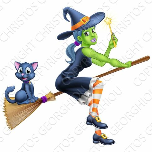 Witch Halloween Cartoon Character on cover image.