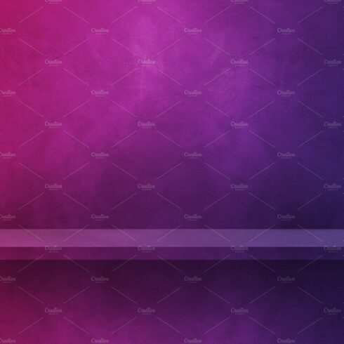 Empty shelf on a purple wall. Background template. Horizontal ba cover image.
