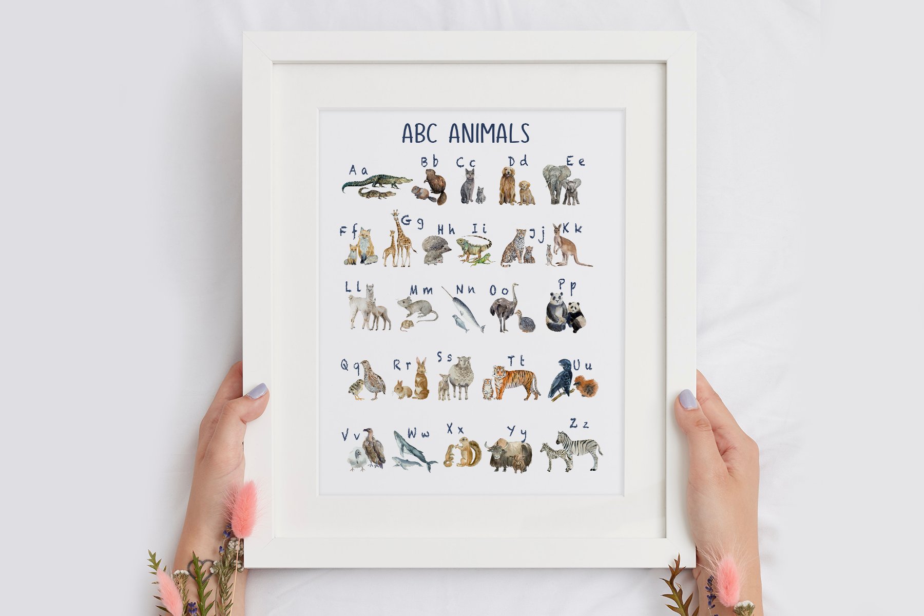 Watercolor Abc Animals Posters preview image.