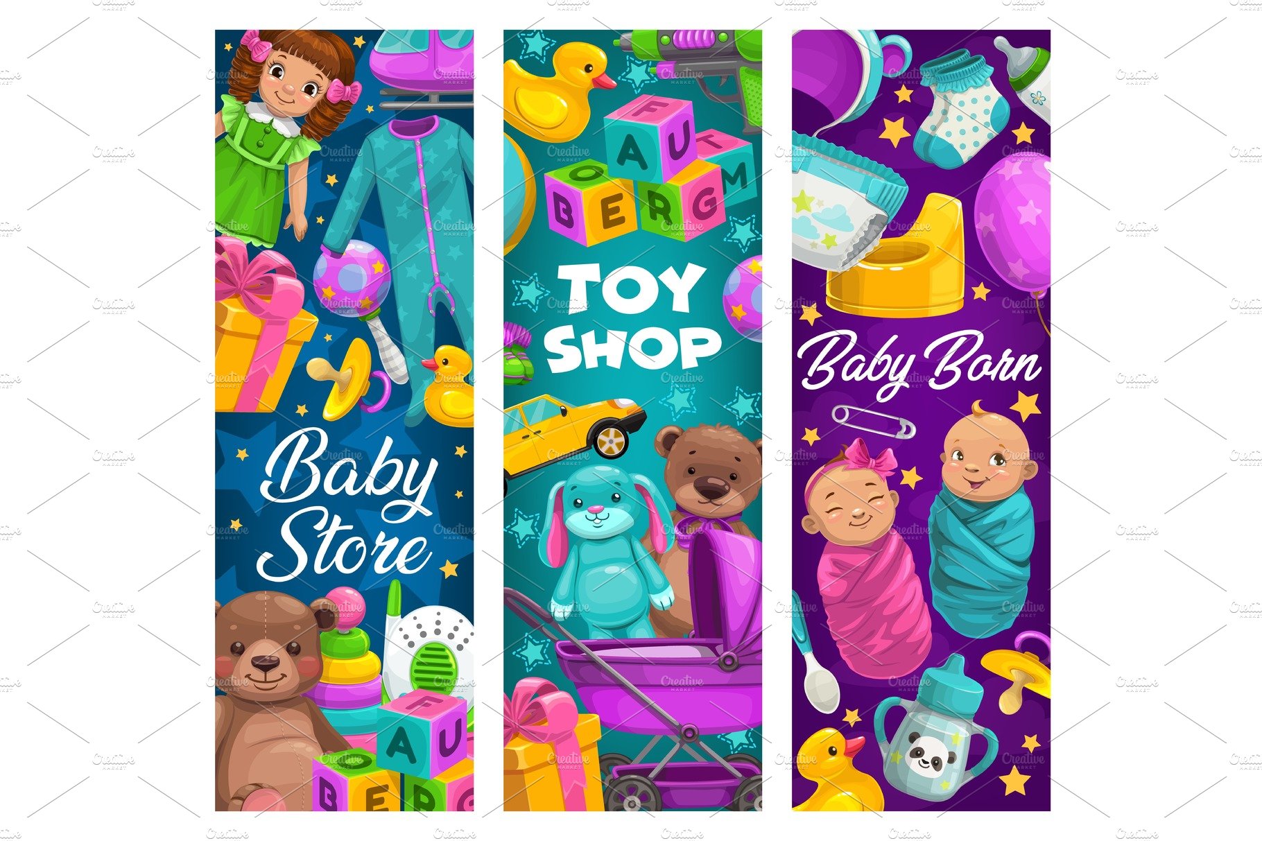 Baby care, toys shop cover image.