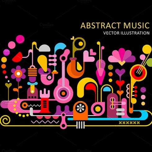4 Abstract Music Vector Backgrounds cover image.