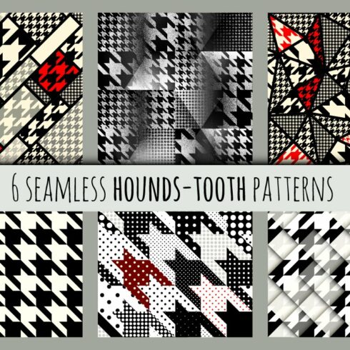 Set of hounds-tooth patterns. cover image.