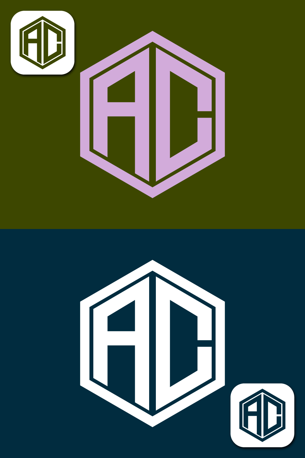 AC Logo Design pinterest preview image.