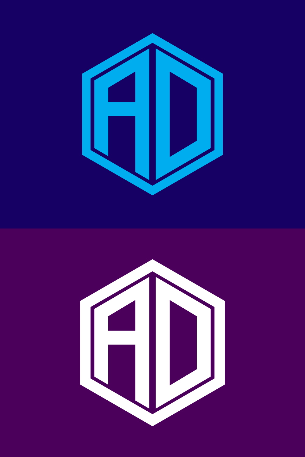 AD Logo Design pinterest preview image.