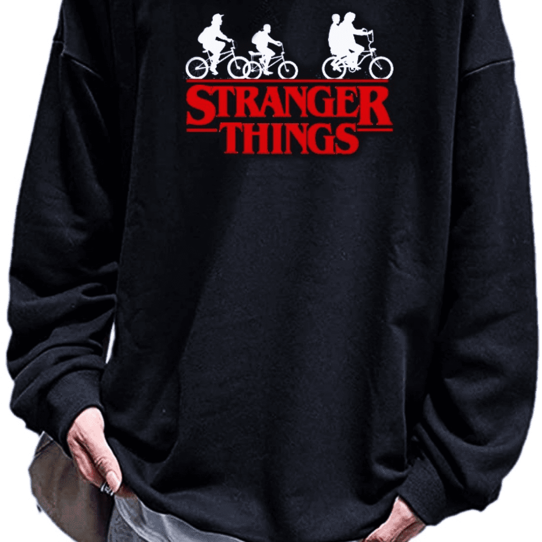 Stranger things sweatshirt print design preview image.