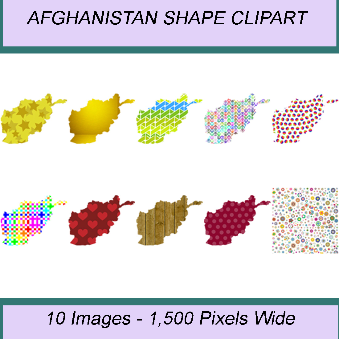 AFGHANISTAN SHAPE CLIPART ICONS cover image.