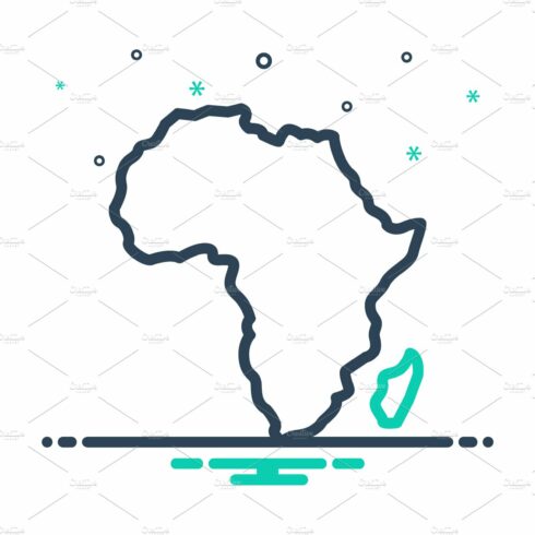 Africa map mix icon cover image.