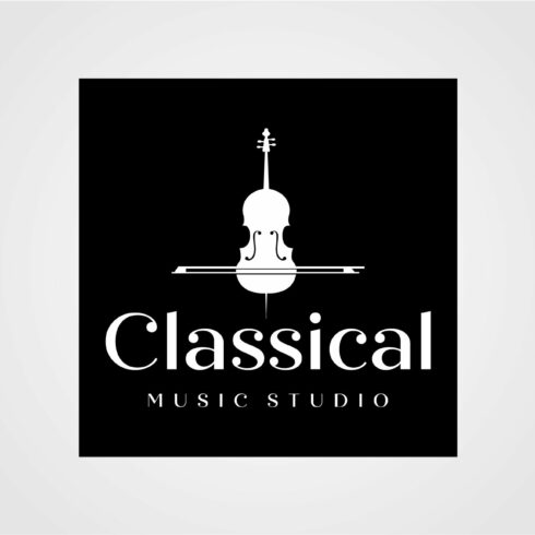 vintage Violin or Cello logo design cover image.