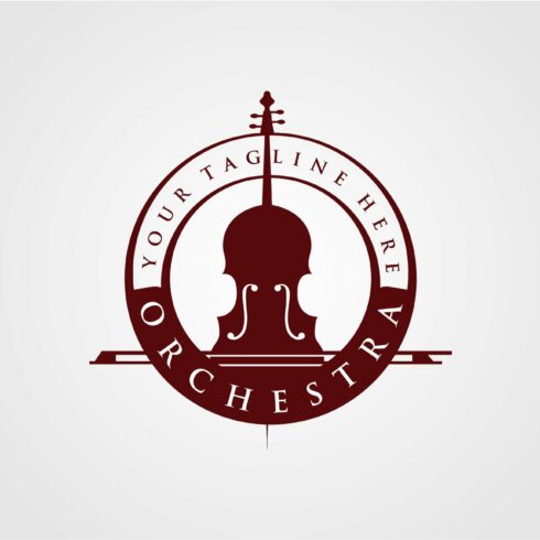 vintage Violin or Cello logo design cover image.